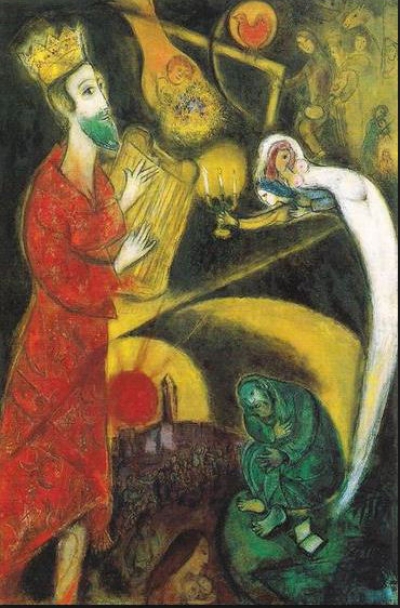Photo: Marc Chagall: King David (1951) - The Ethics of Power.  King David is rebuked by the Prophet Nathan for having stolen the wife to his subject to make her his bride.