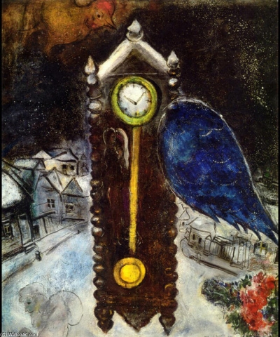 Picture: Marc Chagall - 1949 - Clock - The importance of time for human life.